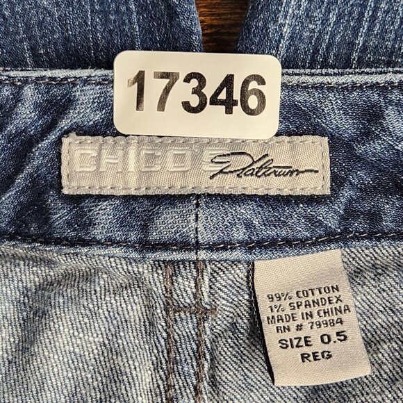 Chicos Jeans Womens .5 Blue 6 Bootcut Platinum Ultimate Fit Stretch Denim Casual - Picture 9 of 11